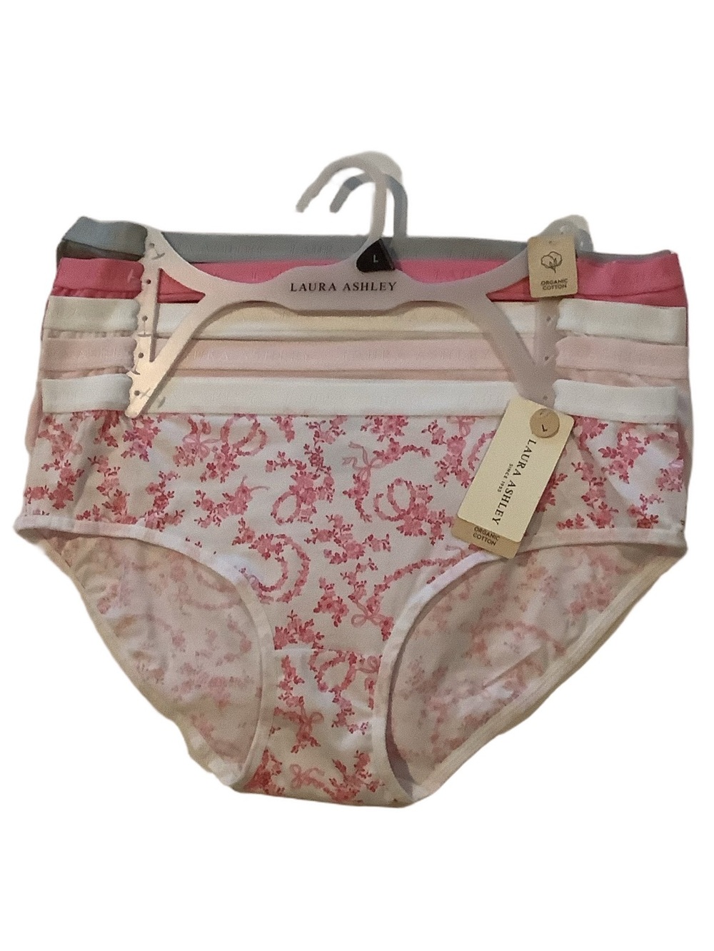 Laura Ashley Organic Cotton Panties Set Of 5 New